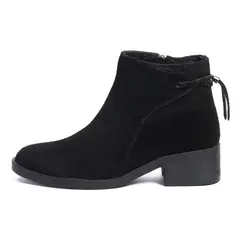 VIAR - Botines Cuero Carnaza Mujer Paulina Negro