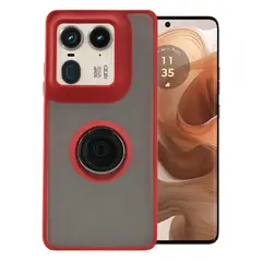 GENERICO - Funda Estuche Mate Con Anillo Compatible Motorola Edge 50 Ultra Rojo