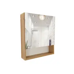 GENERICO - Gabinete Organizador Con Espejo Para Baño Aster Color Jerez 50x60 Cm