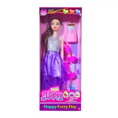 GENERICO - Muñeca Angelina Vestido Botas Bolso Juguete Niñas
