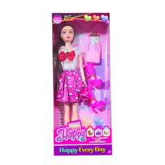 GENERICO - Muñeca Angelina Vestido Botas Bolso Juguete Niñas