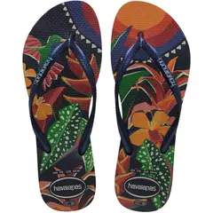 HAVAIANAS - Chanclas Sandalias Slim Tropical Mujer Multicolor Azul