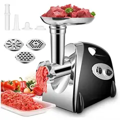 SWISSHOME - Molino Eléctrico Picador De Carne 2800w 3 Discos De Corte
