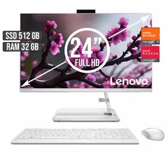 LENOVO - TODO EN UNO AMD RYZEN 7-7730U SSD 512GB RAM 32GB LED 24 FULL HD