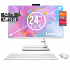 LENOVO - TODO EN UNO AMD RYZEN 7-7730U SSD 1TB RAM 16GB LED 24 FULL HD