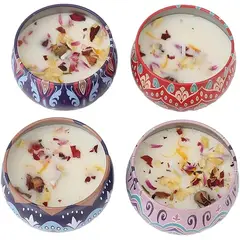 VELA - Set 4 Velas De Soya Aromatizadas Para Aromaterapia