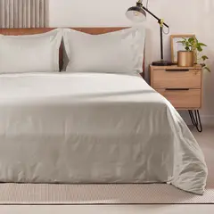 DISTRIHOGAR - Cover Duvet 400 Hilos 100% Algodón Menfis Arena Queen