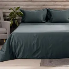 DISTRIHOGAR - Cover Duvet 400 hilos 100% Algodón Menfis Storm Queen