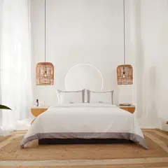 DISTRIHOGAR - Cover Duvet Rest-art 210 Hilos Time To Gris Queen
