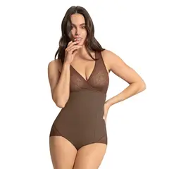 LEONISA - Faja tipo body con bralette incorporado con control de abdomen