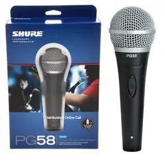 SHURE - Microfono Alámbrico PG58 Vocal Dinamico Estuche