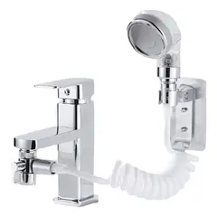 GENERICO - Adaptador Grifo Manguera Flexible Soporte Pared Cocina Baño