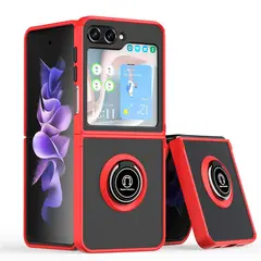 GENERICO - Funda Estuche Mate Con Anillo Compatible Samsung Z Flip 6 Rojo