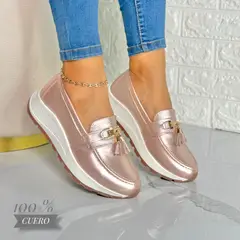 EVEGONZ - ZAPATOS OXFORD EN CUERO CLAZADO DE DAMA