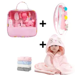 GENERICO - Kit Aseo Bebe 21 En 1 con Lima Eléctrica y maleta + Toalla