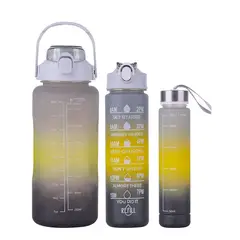 GENERICO - Termo Motivacional Set x 3 Capacidades: 2 Litros 780Ml 280Ml - Negro
