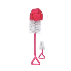 EVENFLO - Escobillon Doble para Biberones y Mamilas Fucsia -