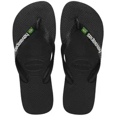HAVAIANAS - Chanclas Sandalias Unisex Logo Brasil Negro
