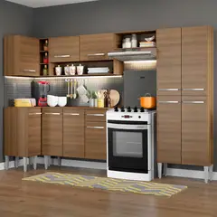 MADESA - Cocina Integral de Esquina Emilly Sun 3.50 Metros Marrón