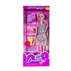 GENERICO - Muñeca Vestido Elegante Globos Corazon Bolso Juguete Niñas