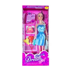 GENERICO - Muñeca Vestido Elegante Globos Corazon Bolso Juguete Niñas