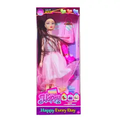 DAYOSHOP - Muñeca Angelina Vestido Botas Bolso Juguete Niñas