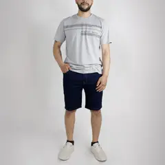 L Y H - Bermuda Para Hombre Azul Marca L&H