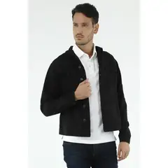 TENNIS - Chaqueta de jean negra para hombre