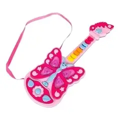 DAYOSHOP - Guitarra Mariposa Niñas Juguete Luces Interactivo + Baterias