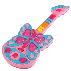 DAYOSHOP - Guitarra Mariposa Niñas Juguete Luces Interactivo + Baterias