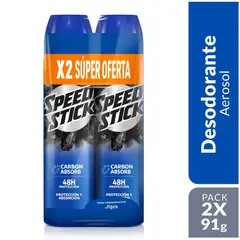 SPEED STICK - Desodorante Hombre Carbon Absorb Spray 2x91g