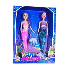 DAYOSHOP - Muñeca Sirena Duo Cola Sirena Escamas Juguete Niñas
