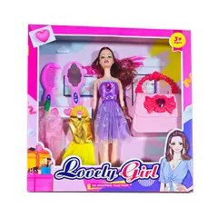 DAYOSHOP - Muñeca Vestido Bolso Peine Bolso Juguete Interactivo Niñas