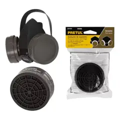 PRETUL - Careta Respiratoria Doble Filtro+cartuchos Aerosoles