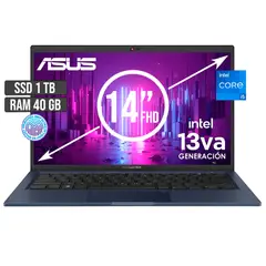 ASUS - EXPERTBOOK INTEL CORE I5-1335U SSD 1TB RAM 40GB LED 14 FULL HD