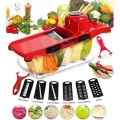 GENERICO - Mandolina 6 en 1 Cortador / Triturador De Verduras