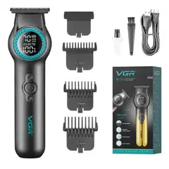 VGR - Máquina Trimmer Profesional V-990 Luz Led Turbo 8000rpm Color Negro