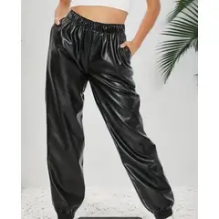 GENERICO - Jogger Cuerina Cintura Elastica