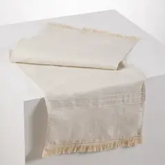 DISTRIHOGAR - Camino de Mesa Con Flecos Naturé Poliéster Arena