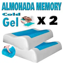 MEMORY FOAM SOLUTIONS - Set X2 Almohada Memory Foam Sensor Gel Mantiene Fresco.