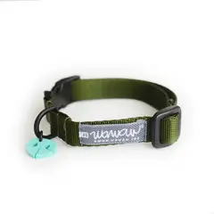 WAWAW - Collar para perro talla XS unicolor verde militar