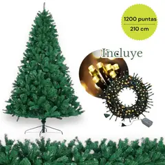 MULTIPLACE COLOMBIA - Árbol navidad clásico 210 cm importado de 1200 ramas.