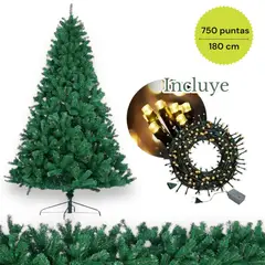 EVERGREEN - Árbol navidad clásico 180 cm importado de 750 ramas.