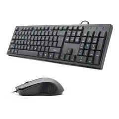SEISA - Combo Teclado En Español + Mouse Optico De Cable Usb