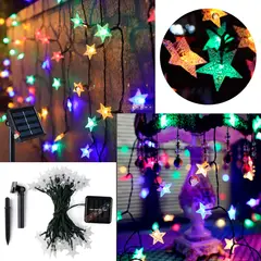 ZOCOCIO - Instalación Guirnalda Lineal De Estrellitas Panel Solar Multicolor