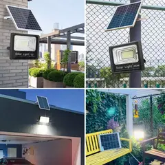 GENERICO - Reflector Solar 300w Lampara Led Panel Solar Control Remoto