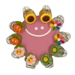 GENERICO - Gancho Pinza Caimán Piojito Niña - Accesorio Cabello-set X10 Flores
