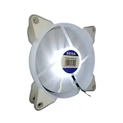 SEISA - Ventilador Cooler Para Torre Atx 120 Mm Led Antivibracion - Blanco