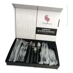 GENERAL - Set Cubiertos x24 Acero inoxidable negro