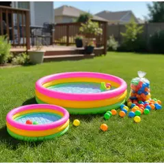 INTEX - Piscina Inflable 147cm X 33cm + 100 Pelotas + Inflador